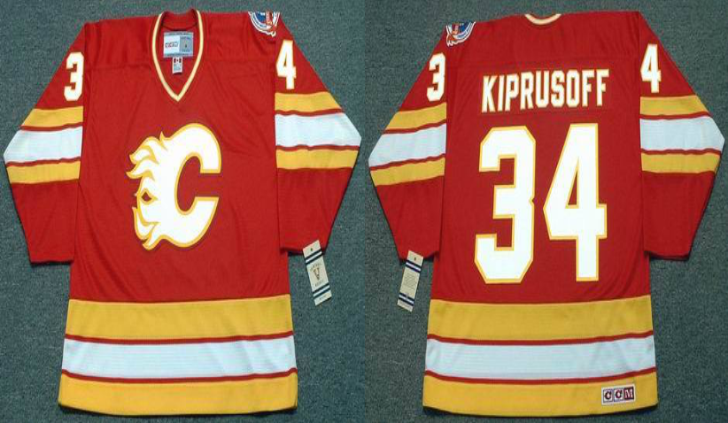 2019 Men Calgary Flames 34 Kiprusoff red CCM NHL jerseys